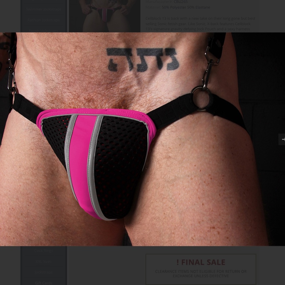 CELLBLOCK 13 FULL SET Pink X-Back Mesh Jock Pouch AND Harness - Picture 4 of 9